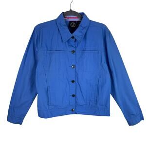 Lighthouse Apparel 100% Cotton Periwinkle Button Up Light Denim Jacket Size M
